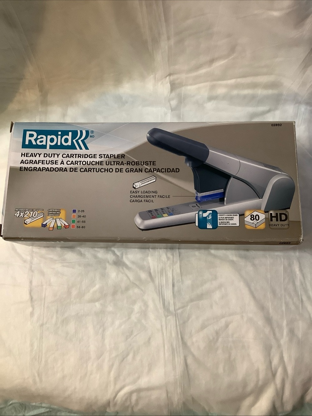 Heavy Duty Cartridge Stapler 80 Sheet Capacity Silver
